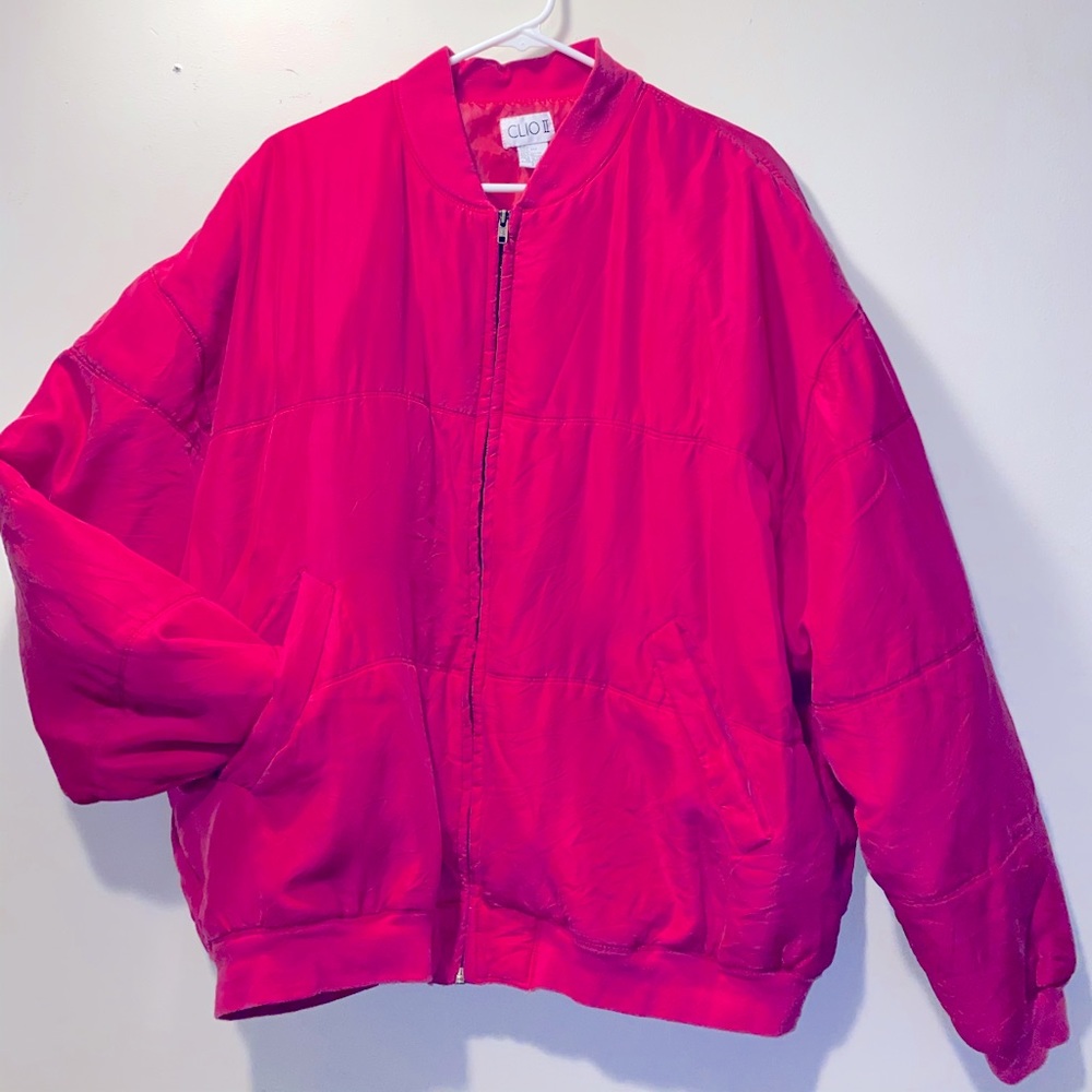 CLIO VINTAGE BAROQUE SILK BOMBER JACKET